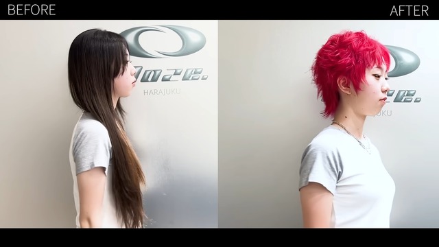 50センチの長髪からイメチェンをした女性