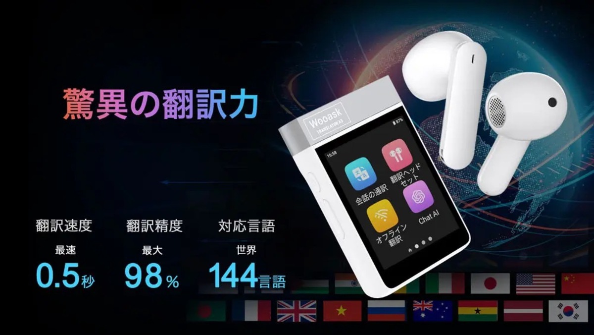 Wooask、オフライン対応の翻訳デバイスの画像