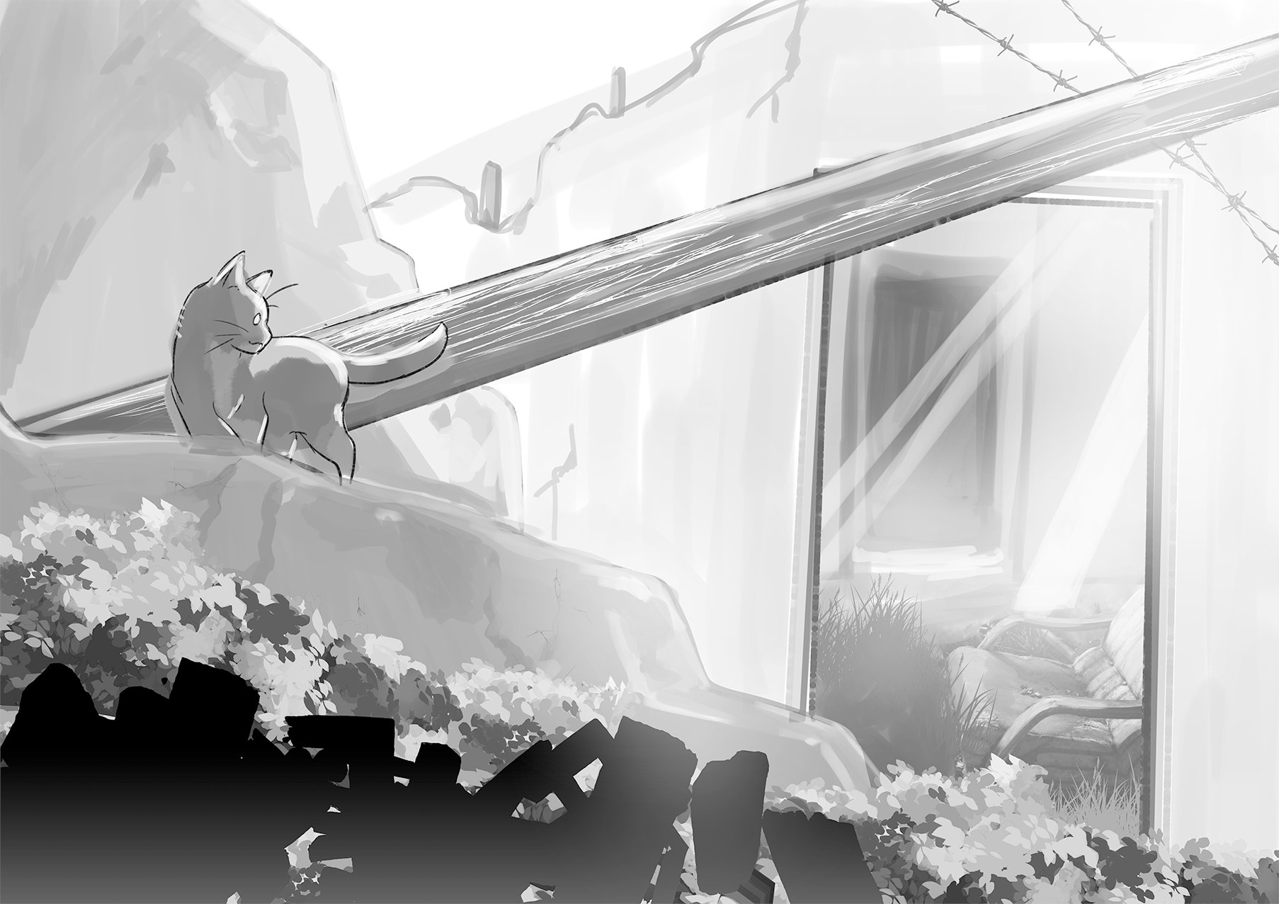 【漫画】猫と二人、終末世界で何をする？の画像