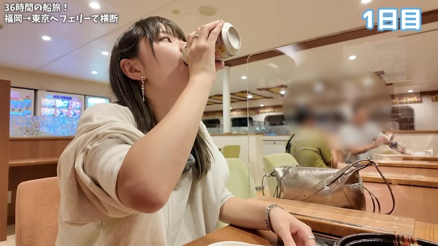 『オーシャン東九フェリー』で東京に向かういけちゃん