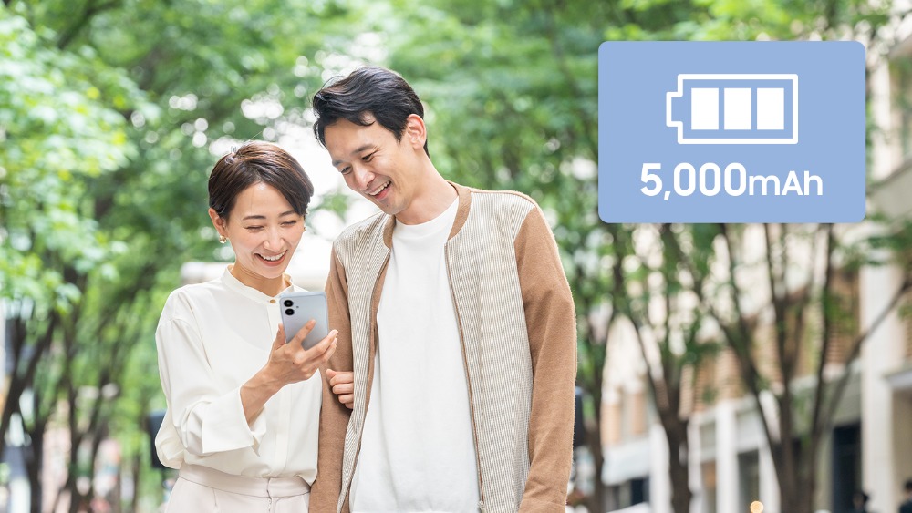 5,000mAhの大容量バッテリー