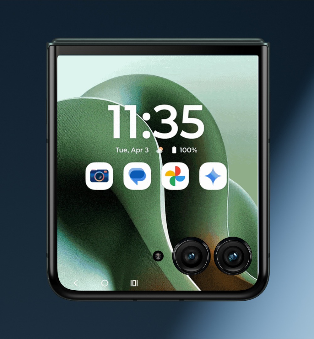 折りたたんだ状態の画面