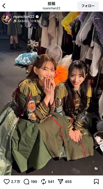 小嶋陽菜、AKB48 20周年ライブの舞台裏の画像