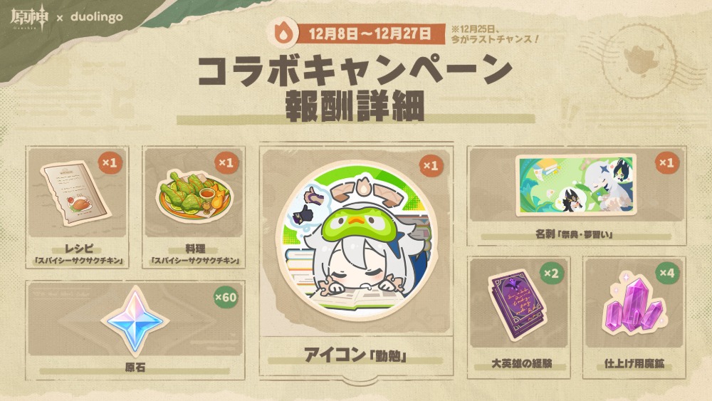 コラボキャンペーン報酬詳細