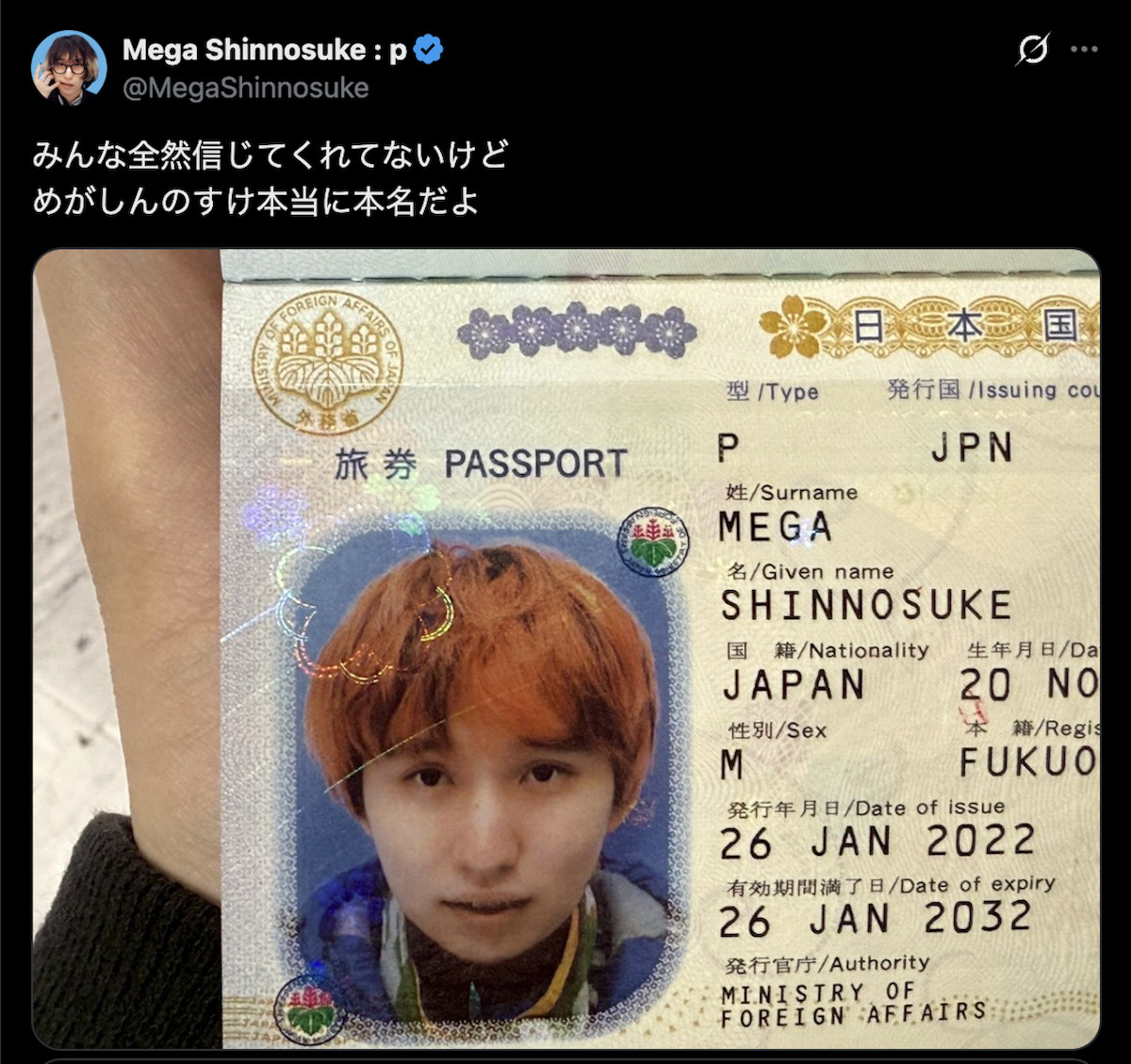 Mega Shinnosuke 公式Xより