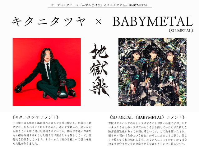 キタニタツヤ＆BABYMETALコメント画像