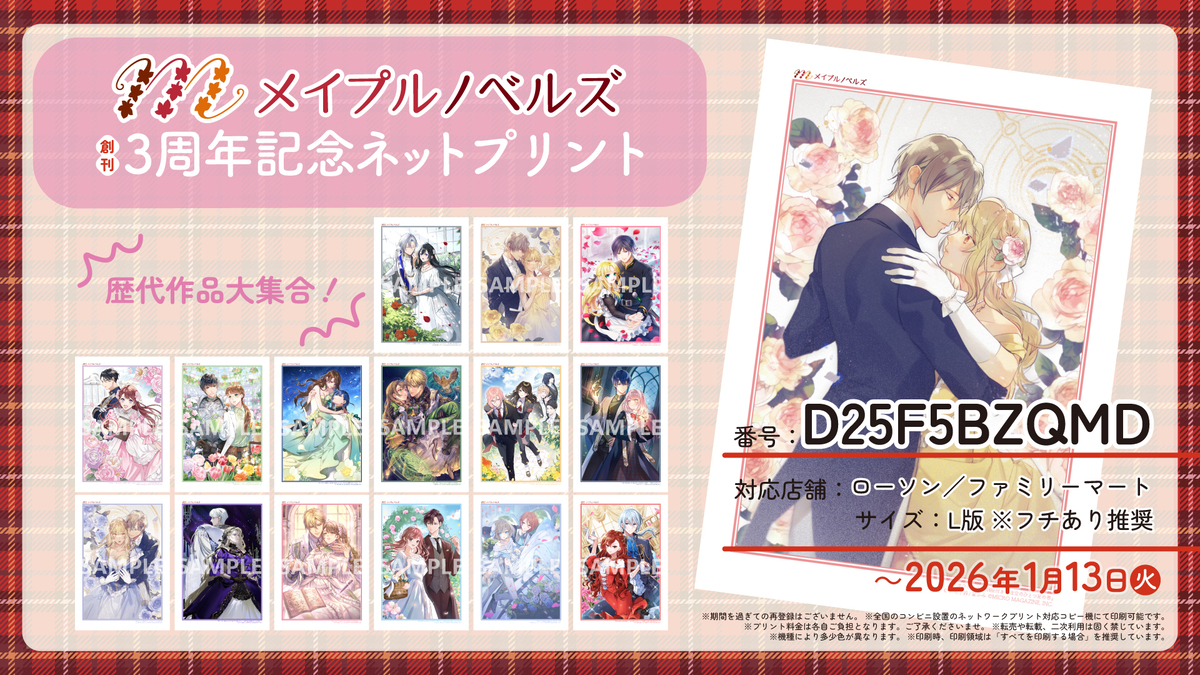 恋愛レーベル・メイプルノベルズ創刊3周年の画像