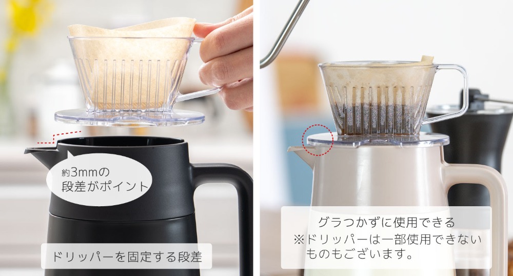 分解してお手入れ簡単なコーヒーサーバーの画像
