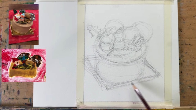 水彩画家・柴崎が描いたチョコレートケーキ