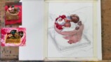水彩画家・柴崎が描いたチョコレートケーキ