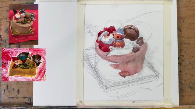 水彩画家・柴崎が描いたチョコレートケーキ