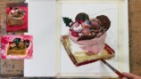 水彩画家・柴崎が描いたチョコレートケーキ