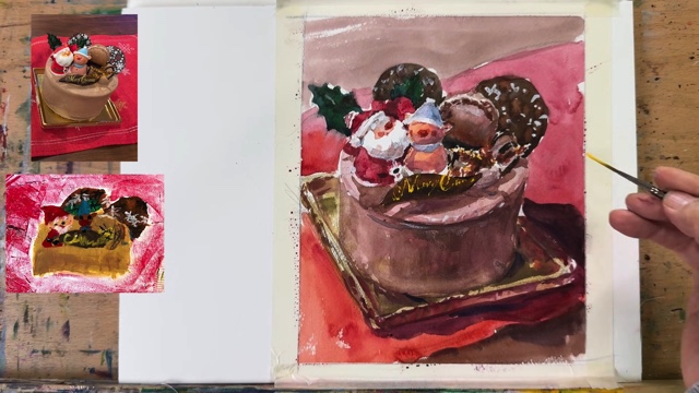 水彩画家・柴崎が描いたチョコレートケーキ