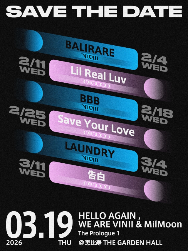 VINII、MilMoo 6週連続リリース & 2マンライブ告知画像