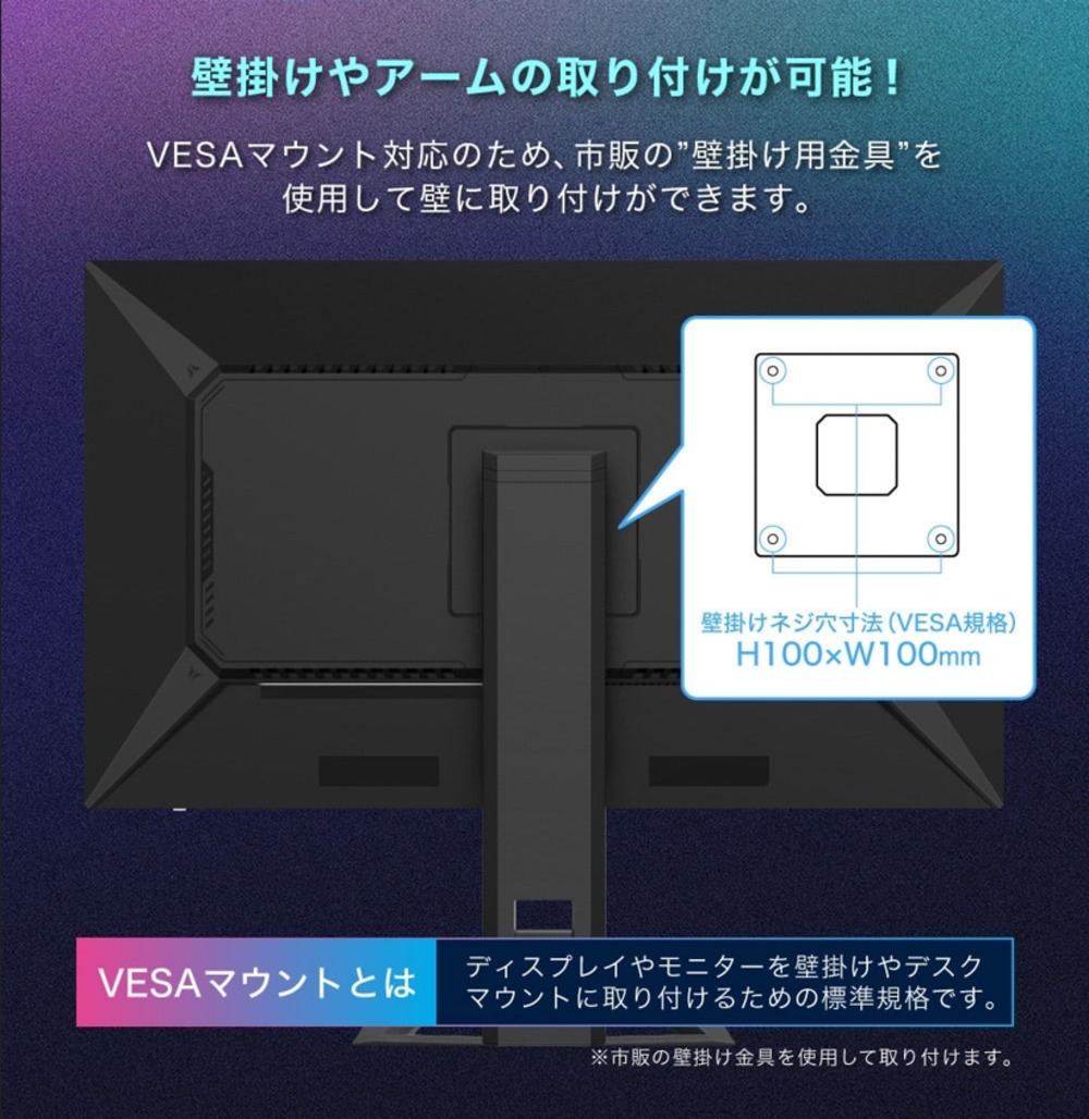 VESAマウント搭載