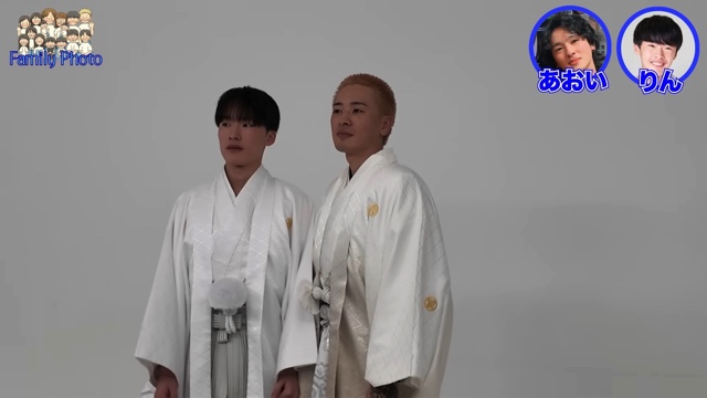 家族写真を撮影するうるしやま家