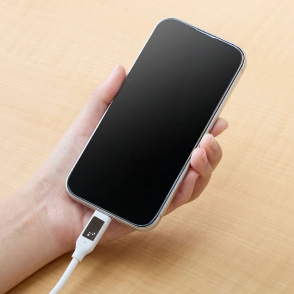電力ディスプレイ付きのUSB Type-Cケーブル　スマホに仕様