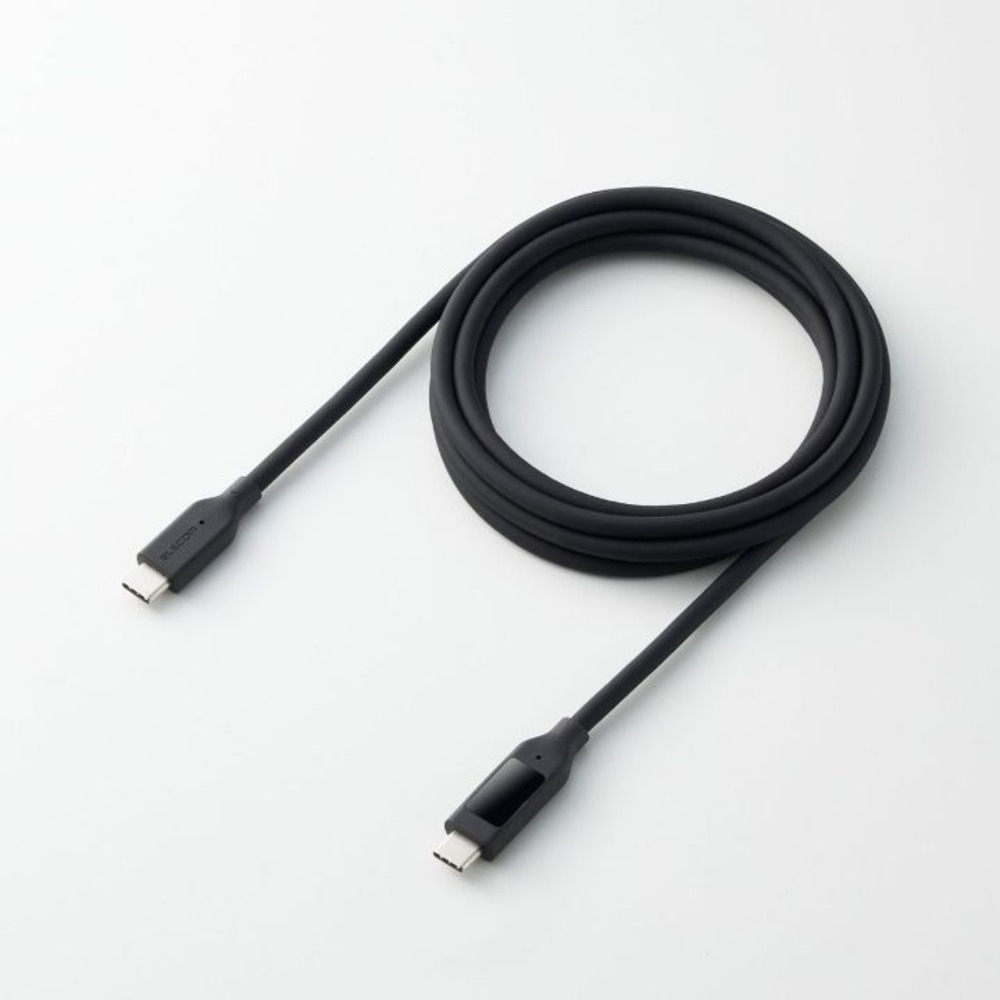 電力ディスプレイ付きのUSB Type-Cケーブル　2mブラック