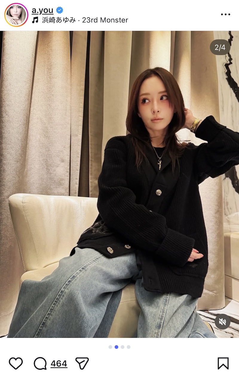 浜崎あゆみ、カジュアルなオフショット公開の画像