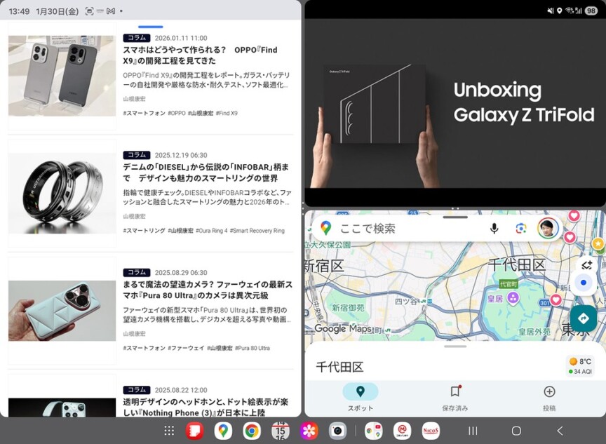 変則的な分割表示