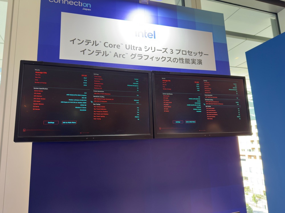 Core Ultra シリーズ3の性能を活かしたデモ