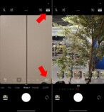 カメラアプリ内にライカのプリセット切り替えボタン