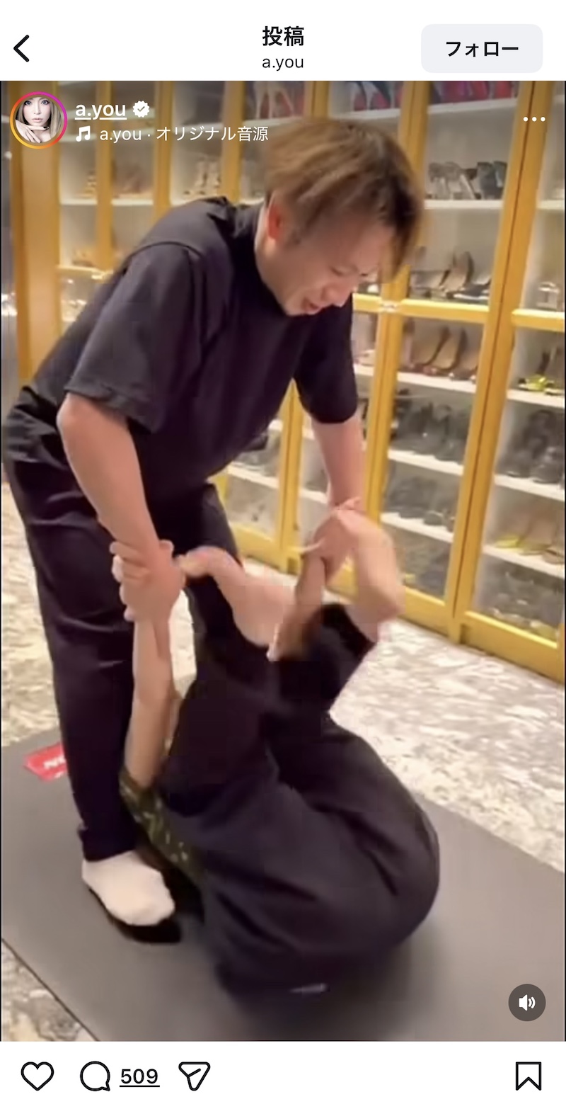 浜崎あゆみ、アクロバティックな技に挑戦の画像