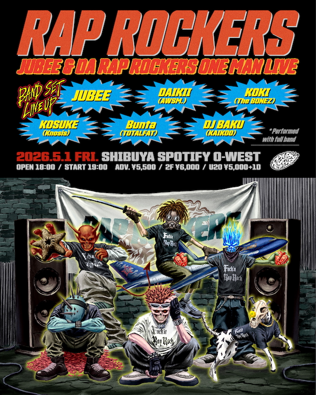 『JUBEE & DA RAP ROCKERS ONE MAN LIVE “RAP ROCKERS”』告知画像