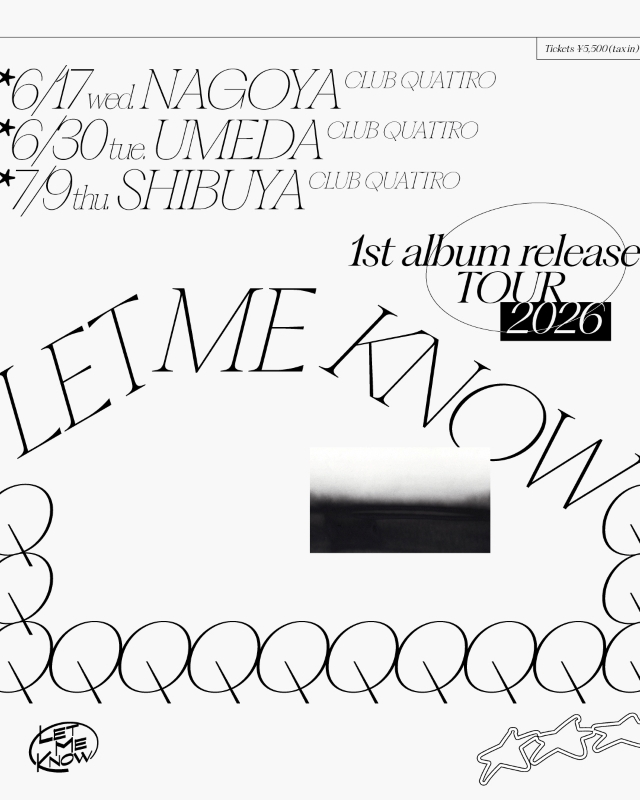 LET ME KNOW『1st album release TOUR 2026』告知画像