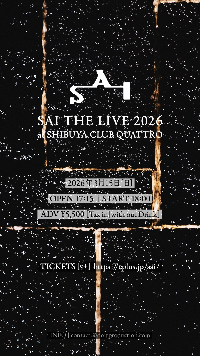 賽『SAI THE LIVE 2026 at SHIBUYA CLUB QUATTRO』高知画像
