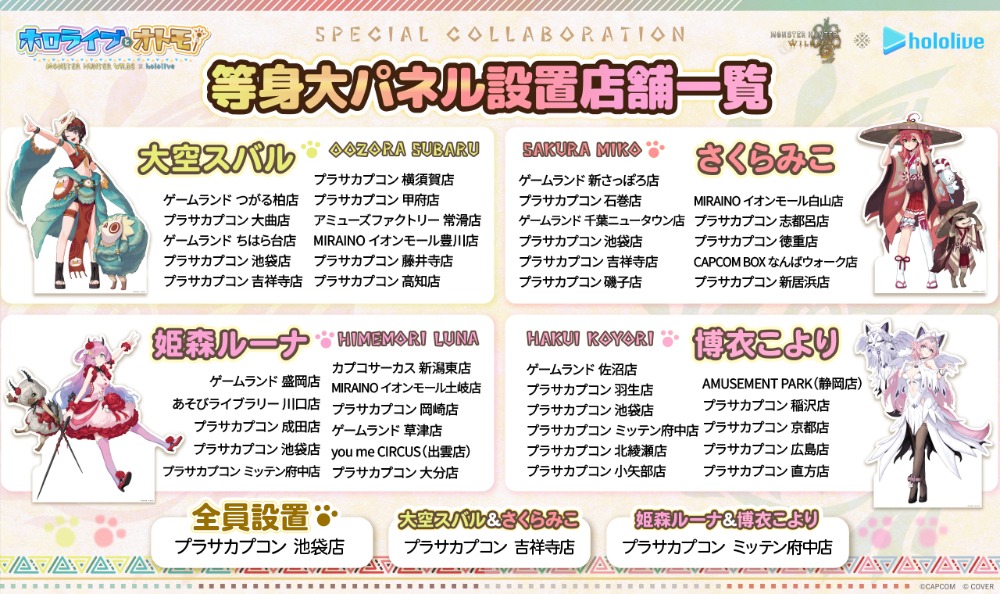 等身大パネル設置店舗一覧