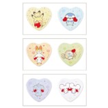 ハート缶バッジ2個セット　ピカチュウ・ピチュー＆ポッチャマ／ヒバニー＆モクロー・マホミル／ニャスパー＆ワッカネズミ