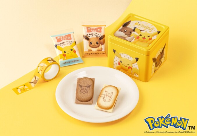 ピカチュウ＆イーブイの立体エンボス缶がかわいすぎる！　「ポケモン東京ばな奈」2月27日発売