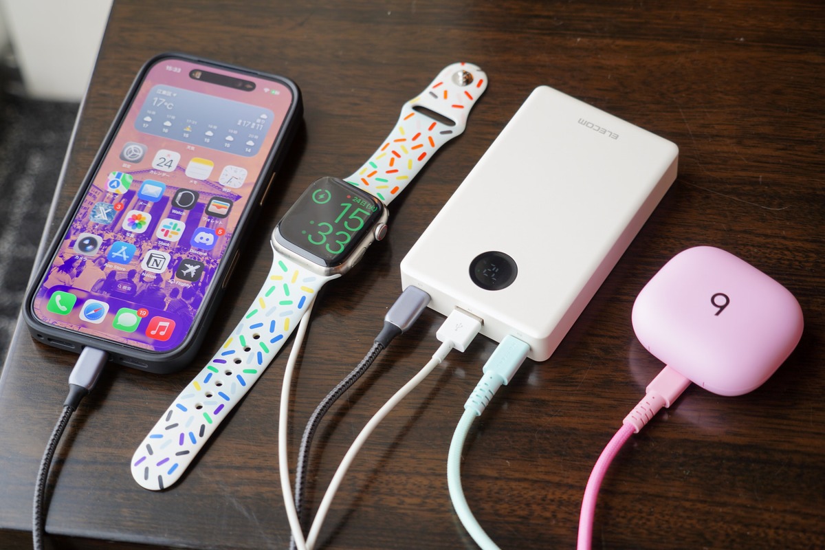 同時充電している様子