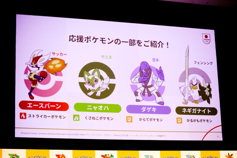 「JOCキッズスポーツアンバサダー」の応援ポケモンたち
