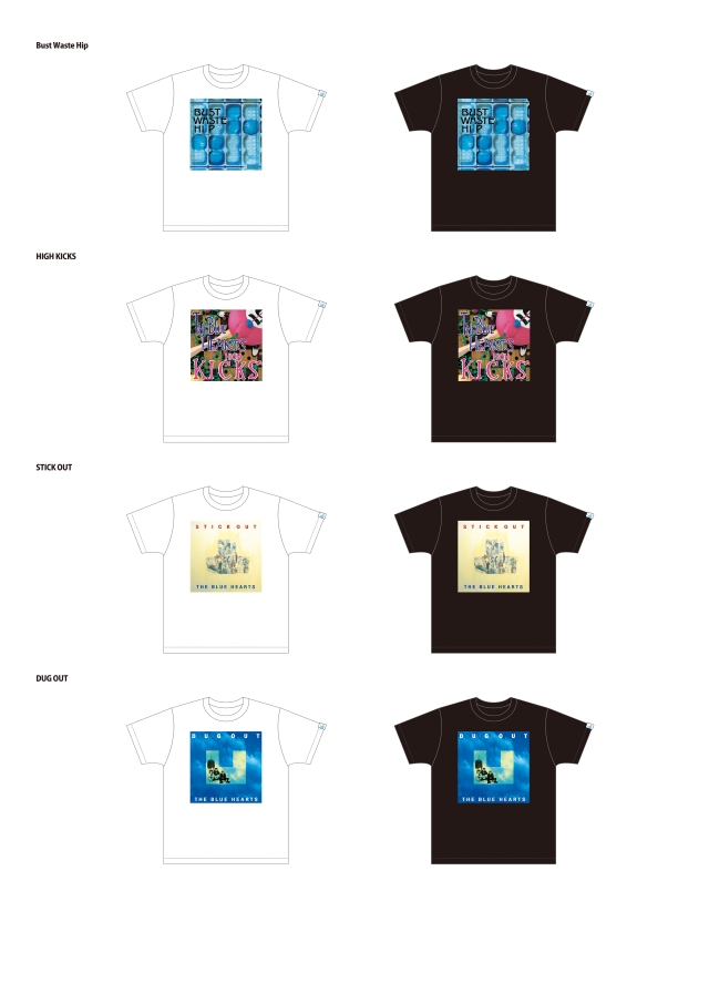 THE BLUE HEARTS『公式ジャケットデザインＴシャツ』ワーナー4作品