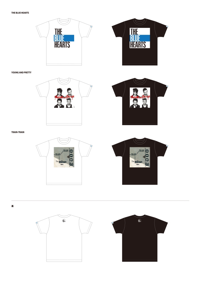 THE BLUE HEARTS『公式ジャケットデザインＴシャツ』メルダック3作品＋裏面