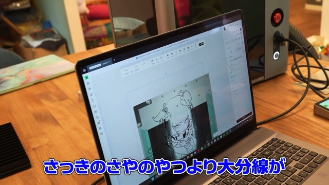 なつめさんちがレーザー彫刻機を試す様子
