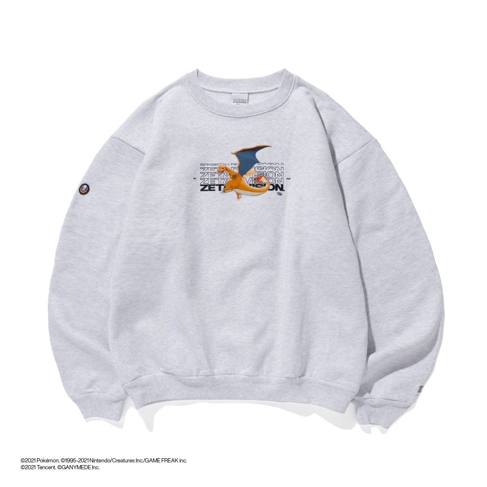 POKÉMON UNITE × ZETA DIVISION CREWNECK SWEAT Lizardon / ASH