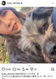 工藤静香、愛犬と散歩の画像