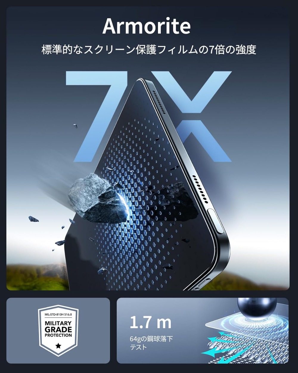 ESR UltraFit Armorite® スクリーン保護フィルム（iPad）