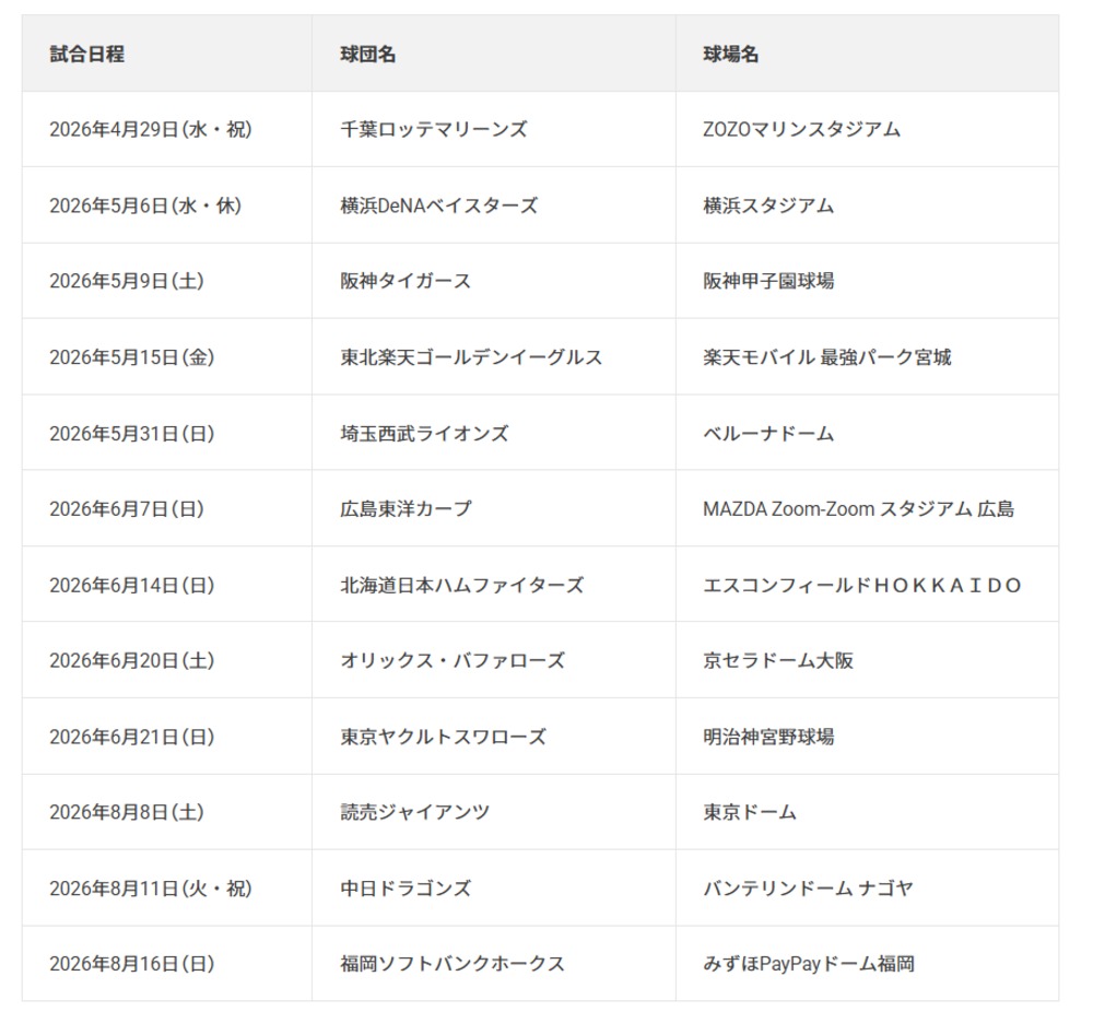 協賛試合スケジュール