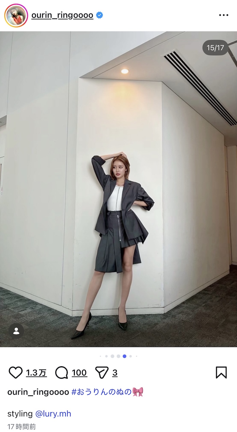 王林、スタイル抜群な17種コーデに反響の画像