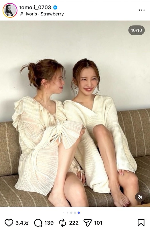 板野友美 公式Instagramより