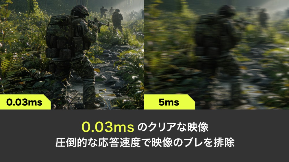 0.03ms のクリアな映像