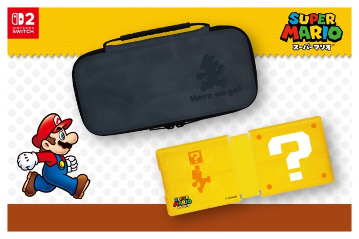 Switch 2用「スーパーマリオ」ポーチ&カードケースが4月28日発売 ハテナブロックデザインも