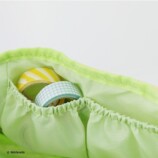 葉っぱ柄キルティング大容量ポーチ