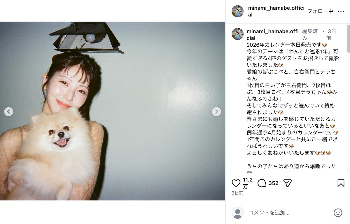 浜辺美波、愛犬とふわふわな撮影ショットの画像