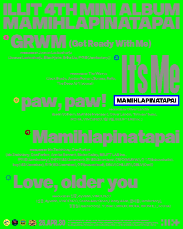 ILLIT『MAMIHLAPINATAPAI』トラックリスト