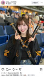 fav me 川岸瑠那＆丸山蘭奈、野球観覧の画像